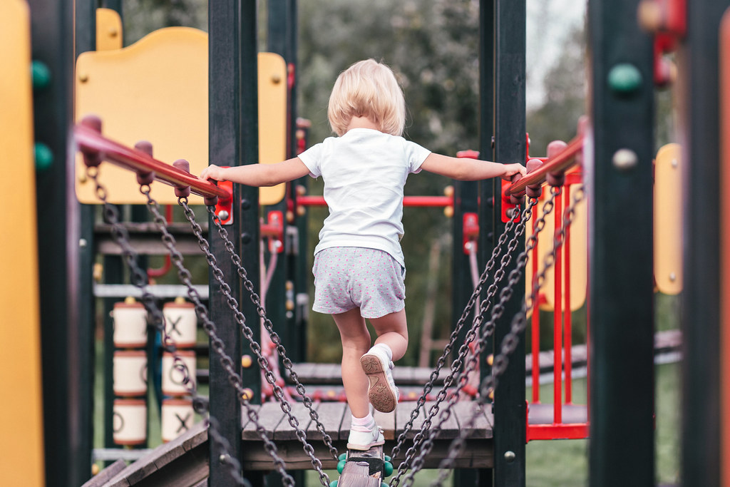 Child focused on creative early learning play